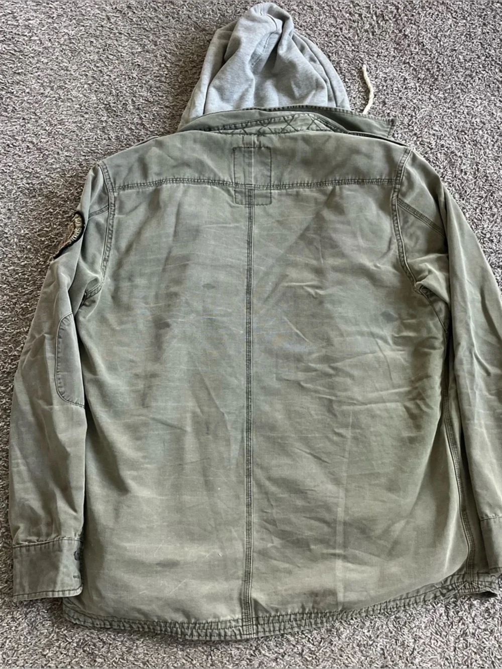 Scotch & Soda Large Women's Green Military Field Jacket Zip Up Utility M65 FLAWS - Picture 9 of 10